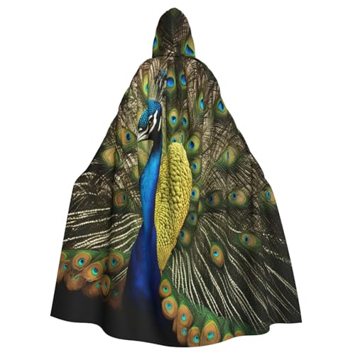 njkhbolk Unisex-Kapuzenumhang mit Pfauenfeder-Druck, volle Länge, Halloween-Umhang, Cosplay, Karnevalskostüm njkhbolk Unisex-Kapuzenumhang mit Pfauenfeder-Druck, volle Länge, Halloween-Umhang, Cosplay, Karnevalskostüm von njkhbolk
