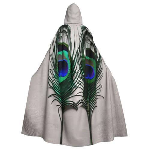 njkhbolk Unisex-Kapuzenumhang mit Pfauenfeder-Druck, volle Länge, Halloween-Umhang, Cosplay, Karnevalskostüm njkhbolk Unisex-Kapuzenumhang mit Pfauenfeder-Druck, volle Länge, Halloween-Umhang, Cosplay, Karnevalskostüm von njkhbolk