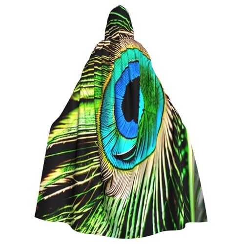 njkhbolk Unisex-Kapuzenumhang mit Pfauenfeder-Druck, volle Länge, Halloween-Umhang, Cosplay, Karnevalskostüm njkhbolk Unisex-Kapuzenumhang mit Pfauenfeder-Druck, volle Länge, Halloween-Umhang, Cosplay, Karnevalskostüm von njkhbolk