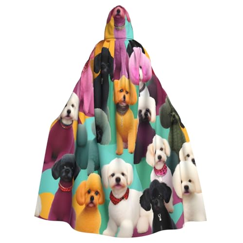 njkhbolk Unisex Kapuzenumhang mit Pudel-Motiv, volle Länge, Halloween-Umhang, Cosplay, Karneval njkhbolk Unisex Kapuzenumhang mit Pudel-Motiv, volle Länge, Halloween-Umhang, Cosplay, Karneval von njkhbolk