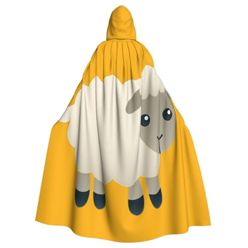 njkhbolk Unisex Kapuzenumhang mit Schaf-Druck, volle Länge, Halloween-Umhang, Cosplay, Karnevalskostüm von njkhbolk
