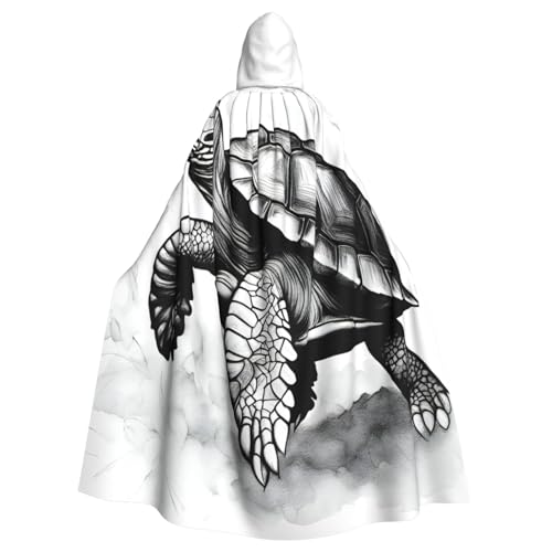 njkhbolk Unisex Kapuzenumhang mit Schildkröten-Aufdruck, volle Länge, Halloween-Umhang, Cosplay, Karneval von njkhbolk