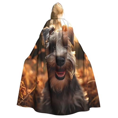 njkhbolk Unisex Kapuzenumhang mit Schnauzer-Druck, volle Länge, Halloween-Umhang, Cosplay, Karneval von njkhbolk