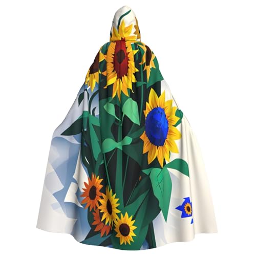 njkhbolk Unisex Kapuzenumhang mit Sonnenblumen-Motiv, volle Länge, Halloween-Umhang, Cosplay, Karnevalskostüm njkhbolk Unisex Kapuzenumhang mit Sonnenblumen-Motiv, volle Länge, Halloween-Umhang, Cosplay, Karnevalskostüm von njkhbolk