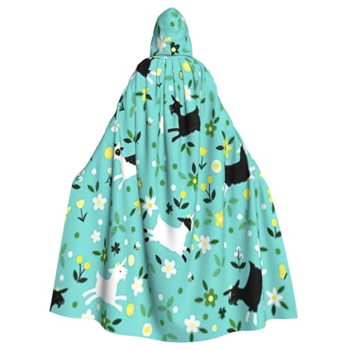 njkhbolk Unisex Kapuzenumhang mit Ziegenfroldruck, volle Länge, Halloween-Umhang, Cosplay, Karneval njkhbolk Unisex Kapuzenumhang mit Ziegenfroldruck, volle Länge, Halloween-Umhang, Cosplay, Karneval von njkhbolk
