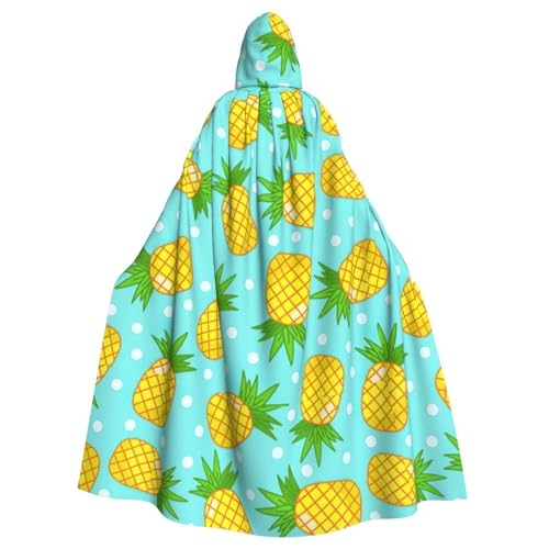 njkhbolk Unisex Kapuzenumhang mit frischem Ananas-Druck, volle Länge, Halloween-Umhang, Cosplay, Karneval von njkhbolk