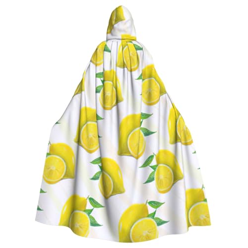 njkhbolk Unisex Kapuzenumhang mit gelbem Zitronenmuster, Halloween-Umhang, Cosplay, Karneval von njkhbolk