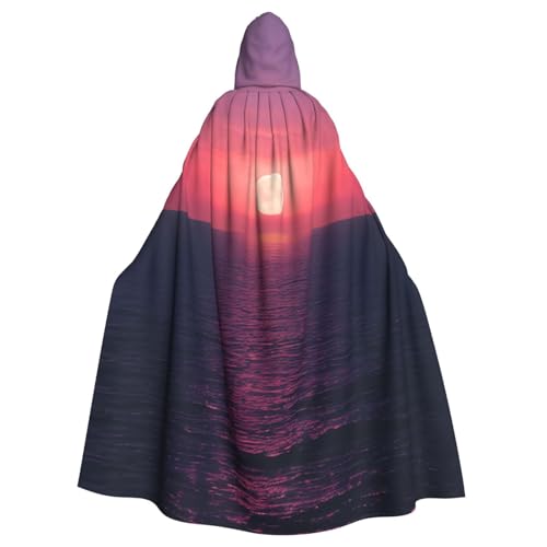 njkhbolk Unisex Kapuzenumhang mit hellem Mond auf See, Hippie-Druck, volle Länge, Halloween-Umhang, Cosplay, Karneval njkhbolk Unisex Kapuzenumhang mit hellem Mond auf See, Hippie-Druck, volle Länge, Halloween-Umhang, Cosplay, Karneval von njkhbolk