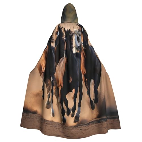 njkhbolk Unisex Kapuzenumhang mit laufenden Pferden, volle Länge, Halloween-Umhang, Cosplay, Karneval njkhbolk Unisex Kapuzenumhang mit laufenden Pferden, volle Länge, Halloween-Umhang, Cosplay, Karneval von njkhbolk