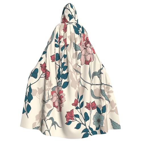 njkhbolk Unisex Kapuzenumhang mit rosa Blumen und Blättern, Halloween-Umhang, Cosplay, Karneval njkhbolk Unisex Kapuzenumhang mit rosa Blumen und Blättern, Halloween-Umhang, Cosplay, Karneval von njkhbolk