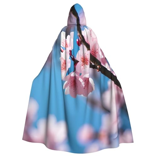njkhbolk Unisex Kapuzenumhang mit rosa Kirschblüten, Halloween-Umhang, Cosplay, Karneval von njkhbolk