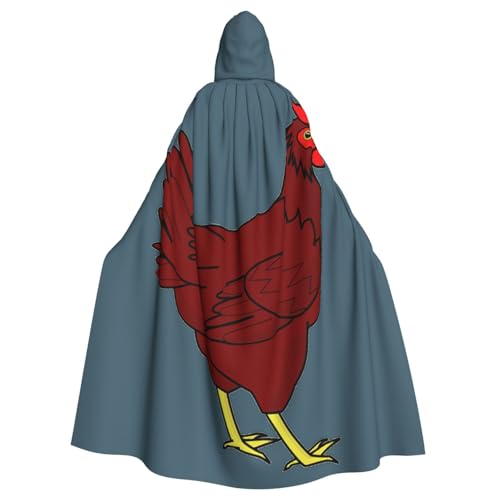 njkhbolk Unisex Kapuzenumhang mit rotem Huhn-Druck, volle Länge, Halloween-Umhang, Cosplay, Karneval njkhbolk Unisex Kapuzenumhang mit rotem Huhn-Druck, volle Länge, Halloween-Umhang, Cosplay, Karneval von njkhbolk