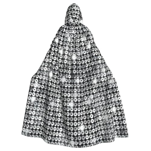 njkhbolk Unisex-Kapuzenumhang mit silberfarbenem Pailletten-Muster, volle Länge, Halloween-Umhang, Cosplay, Karnevalskostüm von njkhbolk