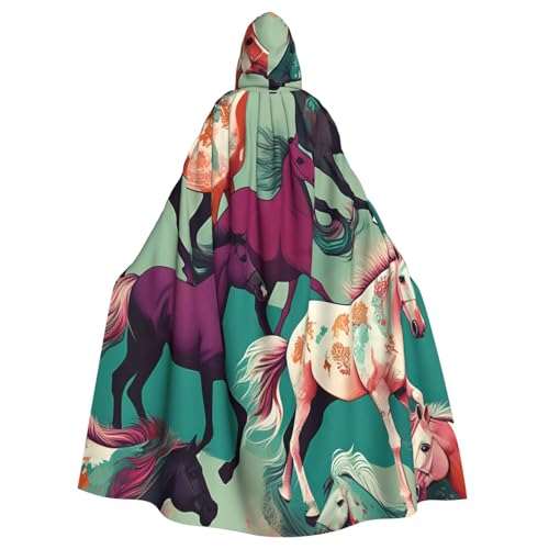 njkhbolk Unisex Kapuzenumhang mit verschiedenen Pferde-Aufdruck, volle Länge, Halloween-Umhang, Cosplay, Karnevalskostüm njkhbolk Unisex Kapuzenumhang mit verschiedenen Pferde-Aufdruck, volle Länge, Halloween-Umhang, Cosplay, Karnevalskostüm von njkhbolk