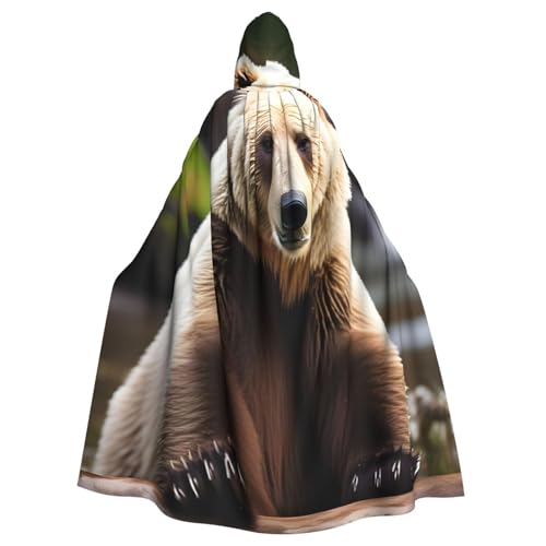 njkhbolk Unisex Kapuzenumhang mit weißem Bär, brauner Bären-Druck, volle Länge, Halloween-Umhang, Cosplay, Karneval njkhbolk Unisex Kapuzenumhang mit weißem Bär, brauner Bären-Druck, volle Länge, Halloween-Umhang, Cosplay, Karneval von njkhbolk