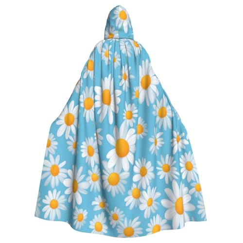 njkhbolk Unisex Kapuzenumhang mit weißem Gänseblümchen auf hellblauem Hintergrund, volle Länge, Halloween-Umhang, Cosplay, Karneval njkhbolk Unisex Kapuzenumhang mit weißem Gänseblümchen auf hellblauem Hintergrund, volle Länge, Halloween-Umhang, Cosplay, Karneval von njkhbolk