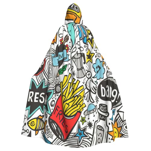 njkhbolk Unisex-Kunstdruck mit Kapuze, Umhang, Halloween, Cosplay, Karneval von njkhbolk