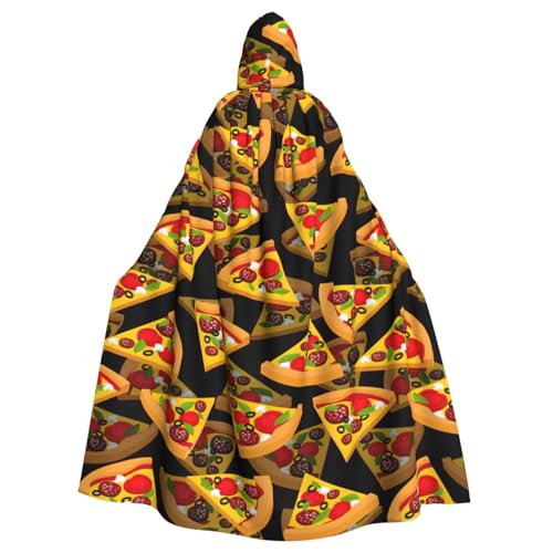 njkhbolk Unisex-Pizza-Umhang, 3D-Druck, volle Länge, mit Kapuze, Halloween-Umhang, Cosplay, Karneval von njkhbolk