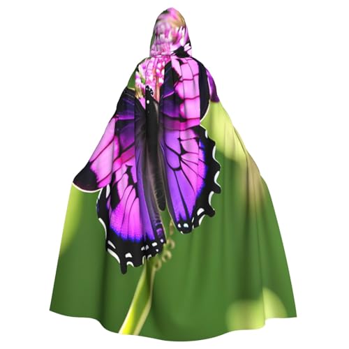 njkhbolk Unisex Umhang mit Kapuze, Schmetterlings-Druck, volle Länge, Halloween-Umhang, Cosplay, Karneval von njkhbolk