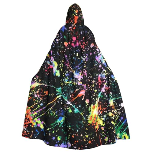 njkhbolk Unisex Umhang mit Kapuze, farbenfroher Farbdruck, volle Länge, Halloween-Umhang, Cosplay, Karneval von njkhbolk