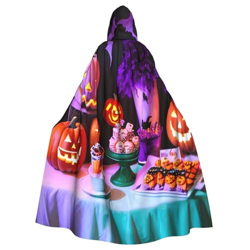 njkhbolk Unisex Umhang mit Kapuze, für Halloween, Karneval, Party, Druck, volle Länge, Halloween-Umhang, Cosplay, Karneval von njkhbolk