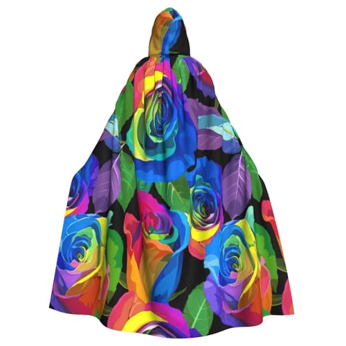 njkhbolk Unisex Umhang mit Kapuze, mehrfarbig, Rosen-Druck, volle Länge, Halloween-Umhang, Cosplay, Karneval njkhbolk Unisex Umhang mit Kapuze, mehrfarbig, Rosen-Druck, volle Länge, Halloween-Umhang, Cosplay, Karneval von njkhbolk