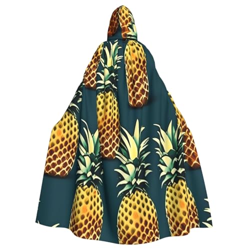 njkhbolk Unisex Umhang mit Kapuze im Retro-Ananas-Druck, volle Länge, Halloween-Umhang, Cosplay, Karneval njkhbolk Unisex Umhang mit Kapuze im Retro-Ananas-Druck, volle Länge, Halloween-Umhang, Cosplay, Karneval von njkhbolk