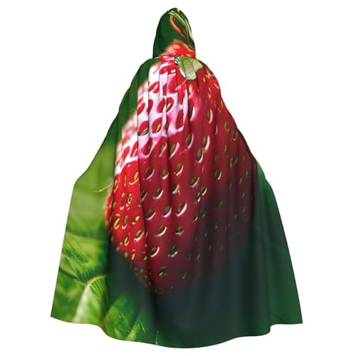 njkhbolk Unisex-Umhang mit Kapuze und Erdbeerdruck, volle Länge, Halloween-Umhang, Cosplay, Karneval njkhbolk Unisex-Umhang mit Kapuze und Erdbeerdruck, volle Länge, Halloween-Umhang, Cosplay, Karneval von njkhbolk