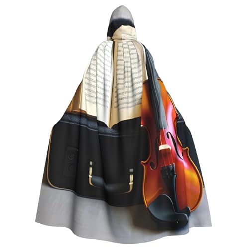 njkhbolk Unisex-Umhang mit Kapuze und Violinen- und Buchdruck, volle Länge, Halloween-Umhang, Cosplay, Karneval njkhbolk Unisex-Umhang mit Kapuze und Violinen- und Buchdruck, volle Länge, Halloween-Umhang, Cosplay, Karneval von njkhbolk