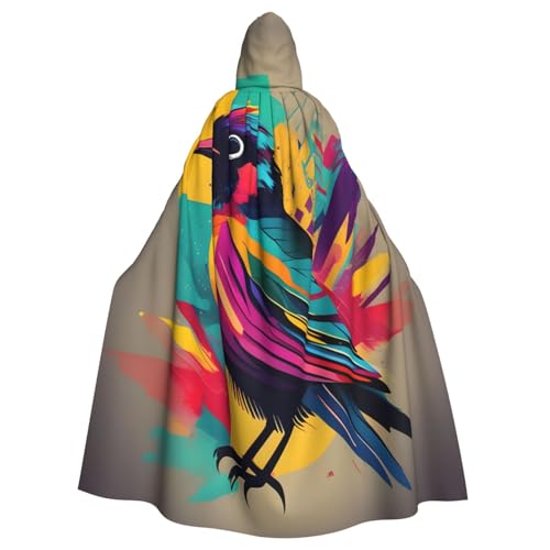 njkhbolk Unisex Umhang mit Kapuze und buntem Vogeldruck, für Halloween, Cosplay, Karneval njkhbolk Unisex Umhang mit Kapuze und buntem Vogeldruck, für Halloween, Cosplay, Karneval von njkhbolk