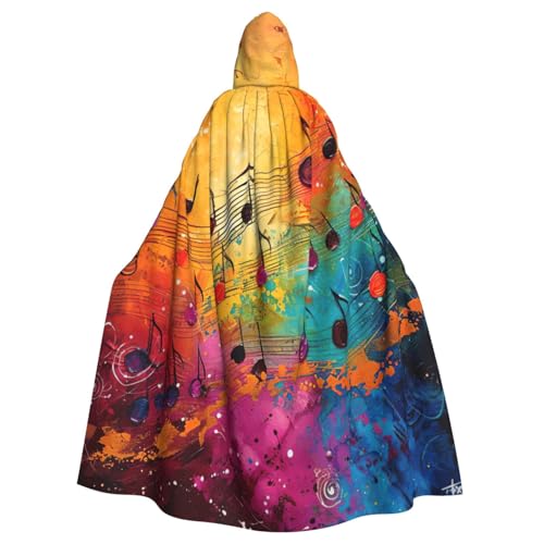 njkhbolk Unisex Umhang mit buntem Musiknoten-Druck, volle Länge, mit Kapuze, Halloween-Umhang, Cosplay, Karneval njkhbolk Unisex Umhang mit buntem Musiknoten-Druck, volle Länge, mit Kapuze, Halloween-Umhang, Cosplay, Karneval von njkhbolk