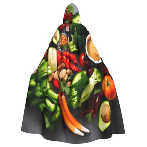 njkhbolk Unisex-Umhang mit gesundem Lebensmittelaufdruck, volle Länge, mit Kapuze, Halloween-Umhang, Cosplay, Karneval njkhbolk Unisex-Umhang mit gesundem Lebensmittelaufdruck, volle Länge, mit Kapuze, Halloween-Umhang, Cosplay, Karneval von njkhbolk