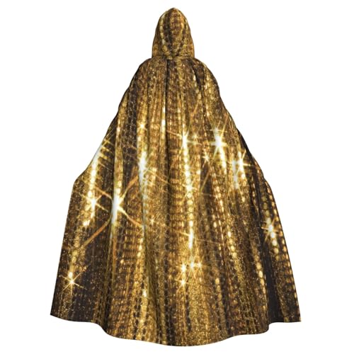 njkhbolk Unisex-Umhang mit goldenem Pailletten-Aufdruck, volle Länge, Kapuzenumhang, Halloween, Cosplay, Karneval njkhbolk Unisex-Umhang mit goldenem Pailletten-Aufdruck, volle Länge, Kapuzenumhang, Halloween, Cosplay, Karneval von njkhbolk
