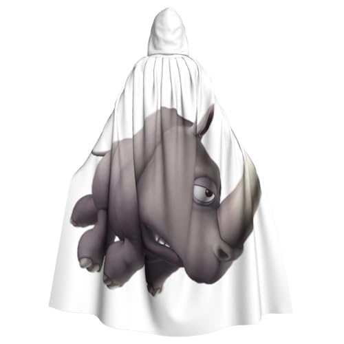 njkhbolk Unisex Umhang mit wütendem Nashorn-Druck, volle Länge, mit Kapuze, Halloween-Umhang, Cosplay, Karneval njkhbolk Unisex Umhang mit wütendem Nashorn-Druck, volle Länge, mit Kapuze, Halloween-Umhang, Cosplay, Karneval von njkhbolk
