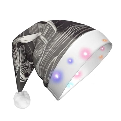 njkhbolk Walrus02 Weihnachtsmütze mit buntem LED-Licht, Uni, bedruckt von njkhbolk