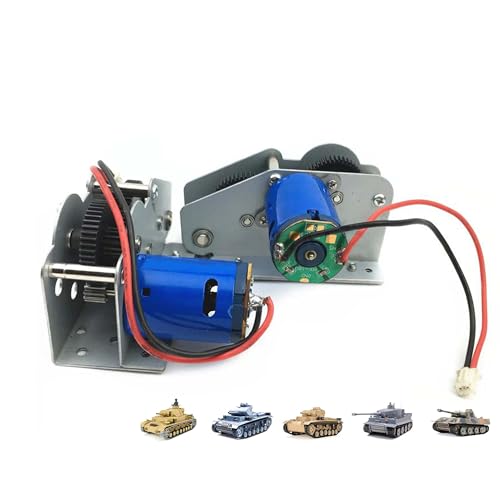 2 x Upgrade Stahlgetriebe mit Motor kompatibel mit Heng Long und RC Modelle für ferngesteuerte Panzer, Tank, Kampfahrzeug, 3818-1, 3819-1, 3848-1, 3858-1, 3869-1, 1:16 Military Original Ersatzteil von njoyn