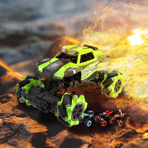 RC Stunt Auto 4WD Crawler, Monstertruck, Ferngesteuertes Quad Fahrzeug m. Musik, Led-Beleuchtung, 360 Drehung, Omnidirektionaler Steuerung m. flexiblen Achsen, RTR, Spielzeug f. Kinder u. Erwachsene RC Stunt Auto 4WD Crawler, Monstertruck, Ferngesteuertes Quad Fahrzeug m. Musik, Led-Beleuchtung, 360 Drehung, Omnidirektionaler Steuerung m. flexiblen Achsen, RTR, Spielzeug f. Kinder u. Erwachsene von njoyn