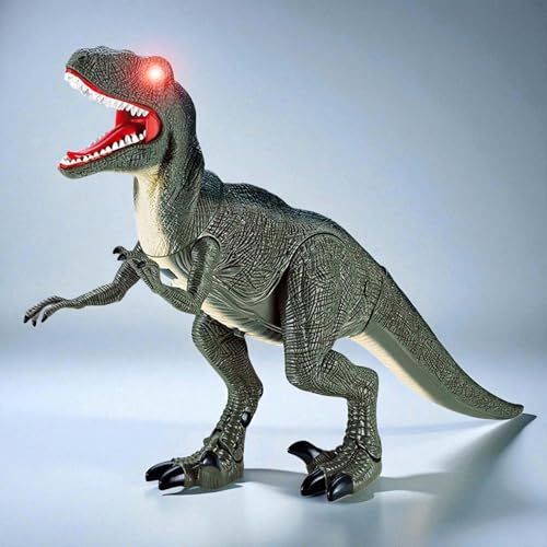 RC ferngesteuerter XXL T-Rex Dinosaurier, 52 cm großes, robustes Modell m. Fernsteuerung, LED-Beleuchtung, realistischem Sound für Kinder in Jungen Jahren und Jugendliche, Tyrannosaurus m. Gehfunktion von njoyn