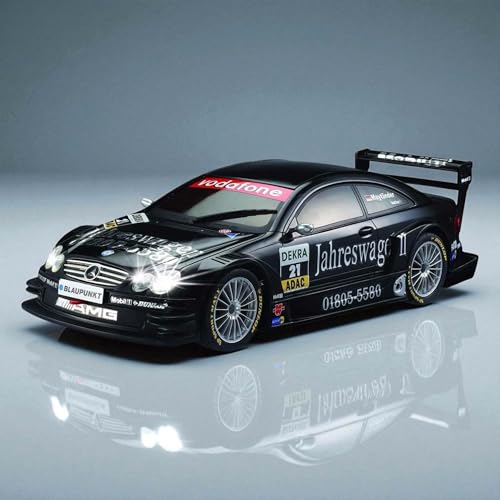 RC ferngesteuertes Auto im offiziell lizenzierten Design, Kompatibel mit Mercedes-Benz CLK-DTM Rally Edition, Modell-Maßstab 1:28, Lizenz-Fahrzeug m. LED-Beleuchtung, Spielzeug f. Kinder u. Erwachsene von njoyn