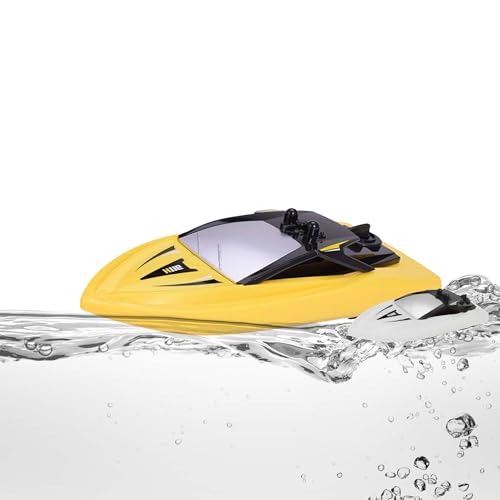 RC ferngesteuertes Speedboot, 2.4GHz Racing Boot mit Elektromotor, 14 km/h schnell, 50m Reichweite, 23cm lang, Wasserdichtes RC Schnellboot für Kinder u. Erwachsene, Inkl. Akku und USB-Ladekabel, RTD RC ferngesteuertes Speedboot, 2.4GHz Racing Boot mit Elektromotor, 14 km/h schnell, 50m Reichweite, 23cm lang, Wasserdichtes RC Schnellboot für Kinder u. Erwachsene, Inkl. Akku und USB-Ladekabel, RTD von njoyn