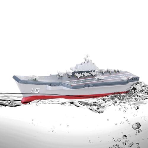njoyn RC ferngesteuertes Kriegschiff m. Fernsteuerung u. integr. Akku, Robustes Modell für Kinder u. Erwachsene, Modellbau Schiff ist geeignet für Anfänger u. Profis, Tolles Spielzeug für Boot-Fans von njoyn