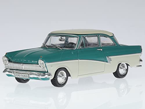 Ford Taunus 17M P2 Barocktaunus grün weiss Modellauto in Vitrine 1:43 von nn