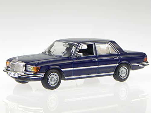 Mercedes W116 S-Klasse 280 SE blau Modellauto in Vitrine 1:43 von nn