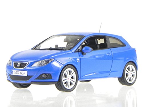 Seat Ibiza SC 3-Türer 2008 blau Modellauto 1:43 von nn