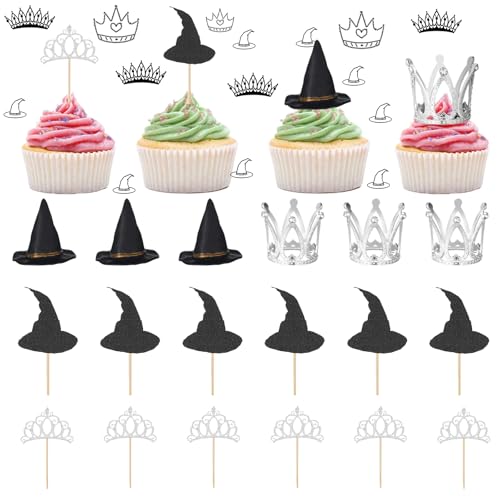 nnOuOnn Hexenhut Krone Cupcake Topper, Zauberer Cup Cake Topper für Halloween Hochzeit Geburtstag Party Kuchen Dekorationen nnOuOnn Hexenhut Krone Cupcake Topper, Zauberer Cup Cake Topper für Halloween Hochzeit Geburtstag Party Kuchen Dekorationen von nnOuOnn