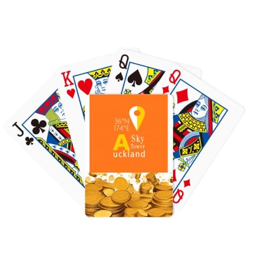 no/no Auckland Geography Koordinaten Reise Gold Poker Spielkarte Klassisches Spiel von no/no