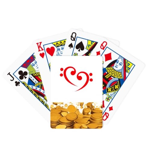 no/no Bass Symbol Liebe Musik Art Deco Mode Gold Poker Spielkarte Klassisches Spiel von no/no