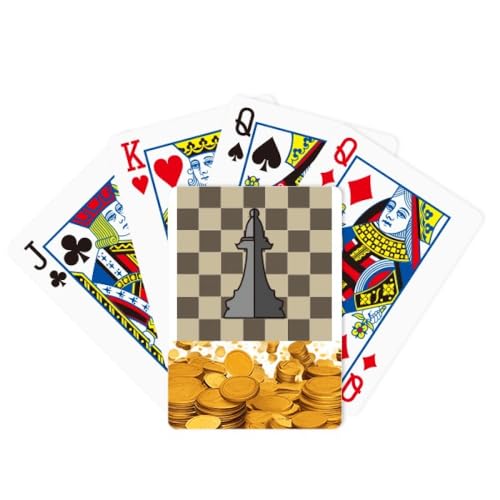no/no Checkerboard Bishop White Word Chess Gold Poker Spielkarte Klassisches Spiel von no/no