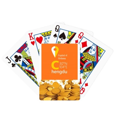 no/no Chengdu Geographie Koordinaten Reise Gold Poker Spielkarte Klassisches Spiel von no/no