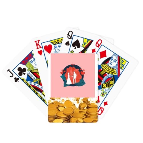 no/no Februar Romantisches traditionelles Valentinstag-Gold-Poker-Spielkarte, klassisches Spiel von no/no